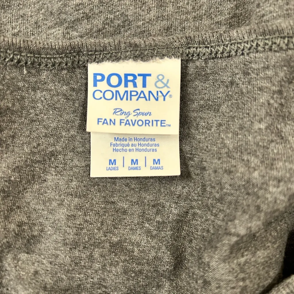 Port and Company Dark Gray Ball Mom Tank Top Size M - Image 3