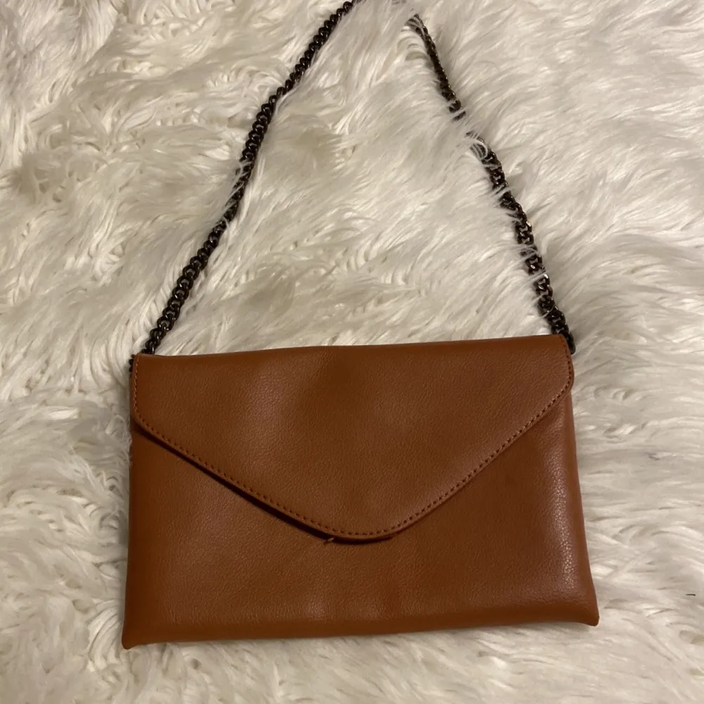 J.Crew 100% Leather Purse /Clutch tan/ brown color excellent condition - Image 9