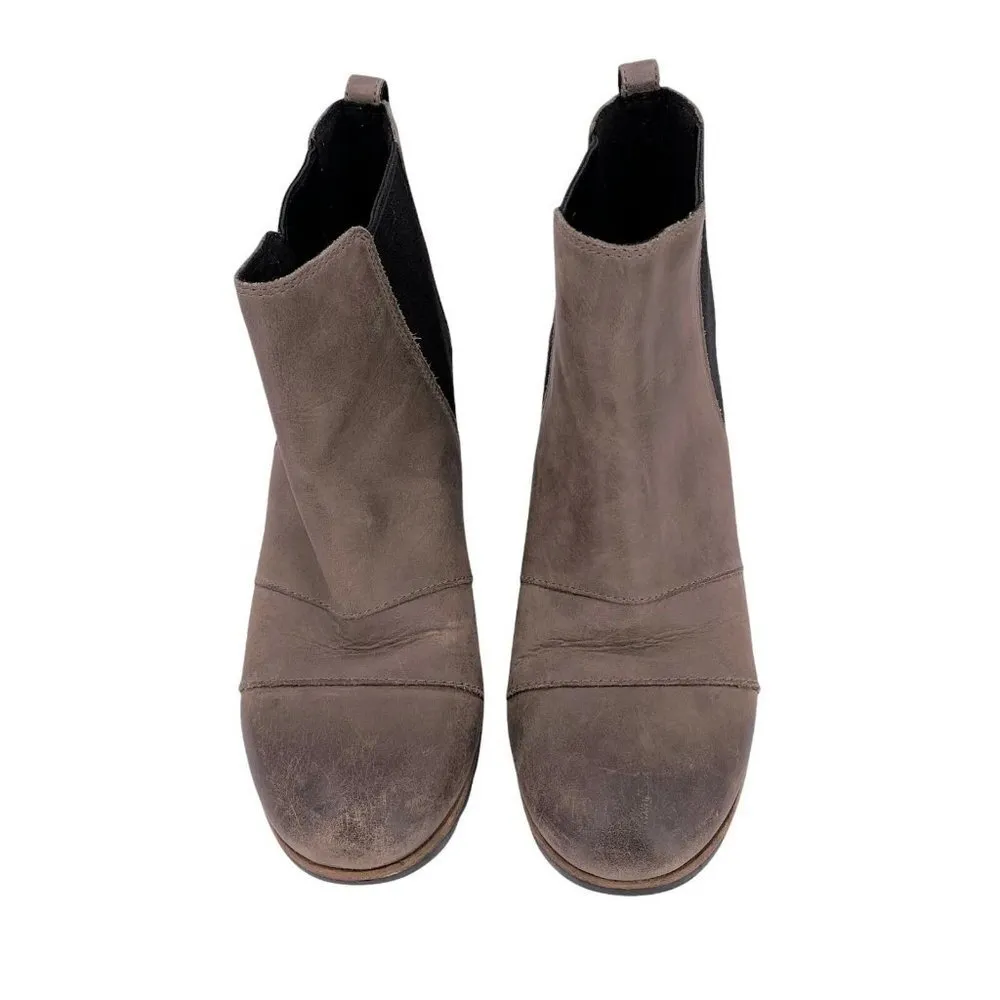 SOREL Gray Leather Lea Wedge Joan Of Artic Chelsea Boot Size 8.5 Bootie - Image 2