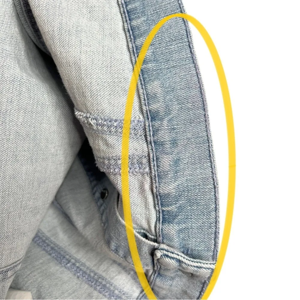 GAP Factory Light Acid Bleach Wash Denim Jean Vest Blue Size XS - Image 9