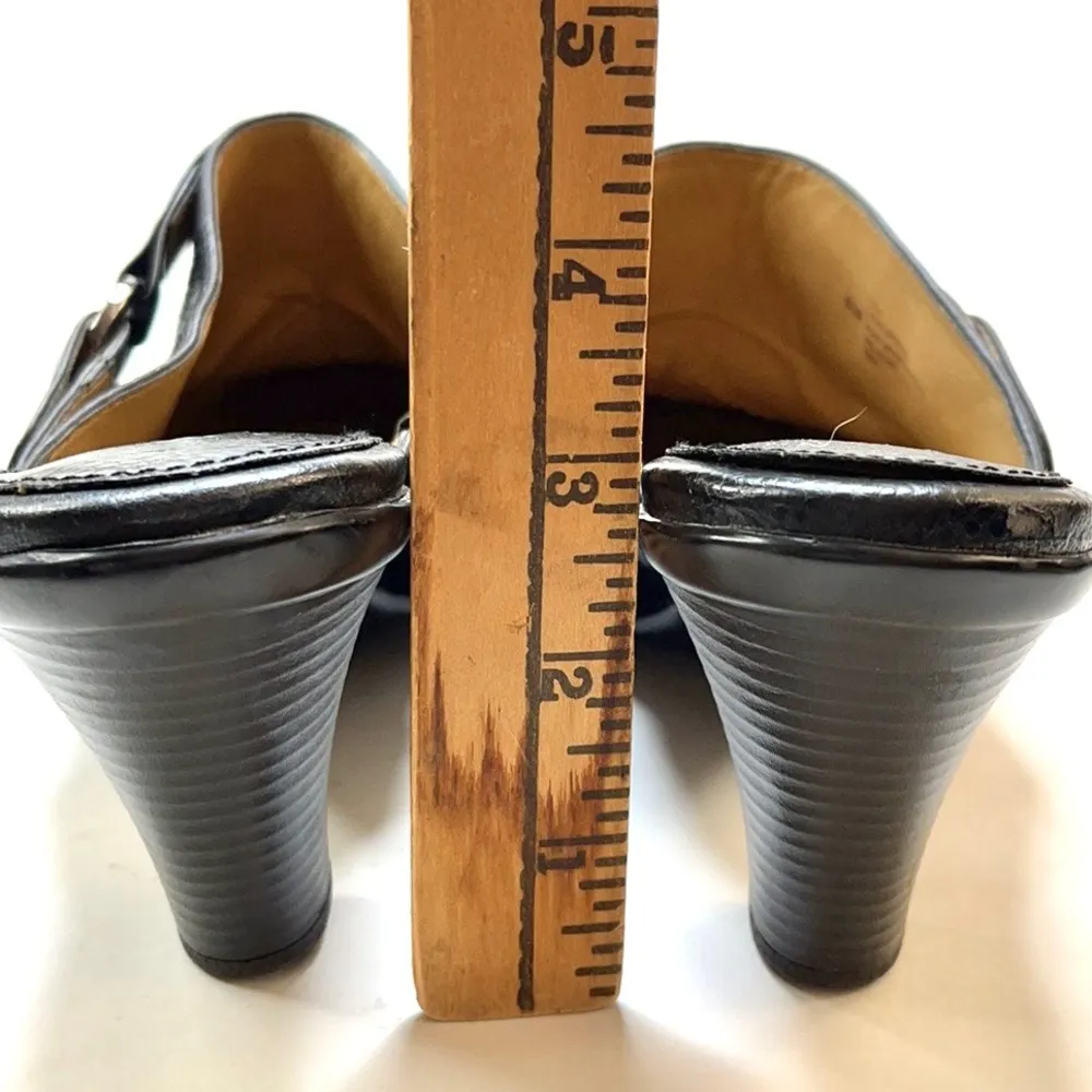 Softspots Comfort Shoes Black Mules With Faux Buckle Size undefined - Image 6