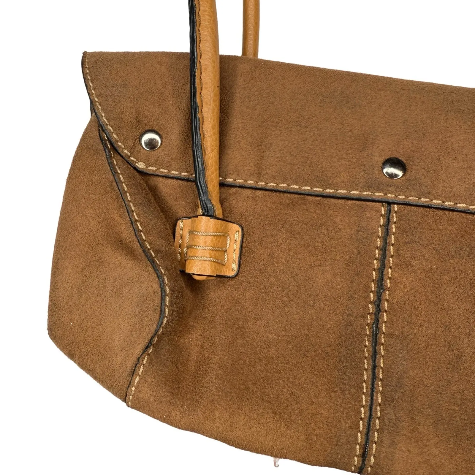 Vintage Tod's Suede Leather 2way Handbag Top Handle Bag Mini Made in Italy - Image 5