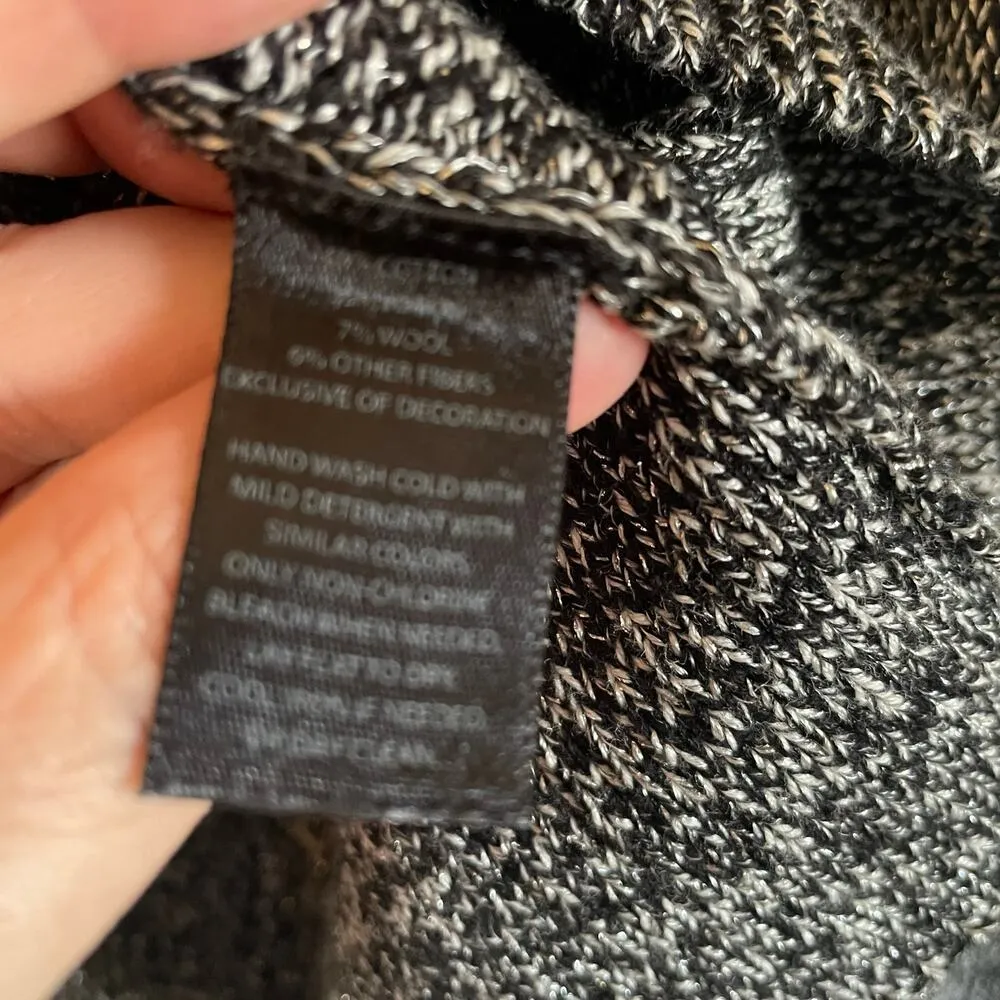 White House Black Market Women's Metallic Silver Military Style Sweater size L - Image 10