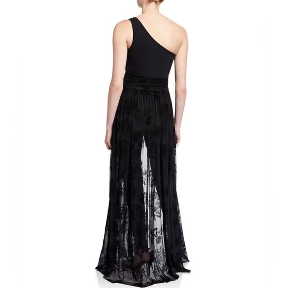 Chiara Boni La Petite‎ One-Shoulder Jumpsuit Floral Tulle Overskirt IT38 US2 - Image 3