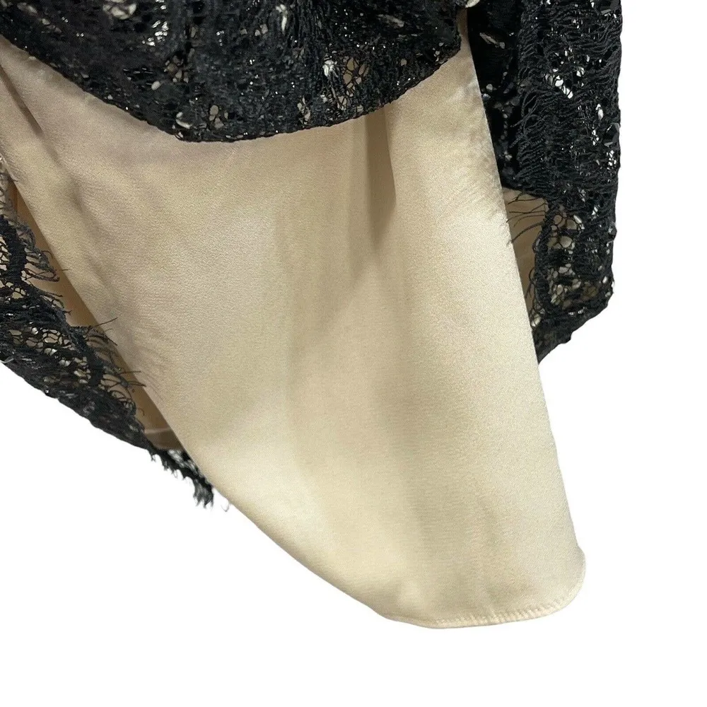 Diane von Furstenberg SZ 6 Dress Geometric Lace Lined Square Neck 3/4 Sleeve - Image 4