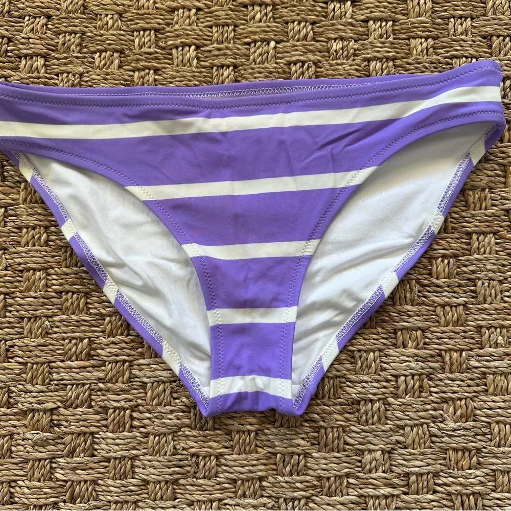 Aerie small striped purple and white bikini bottom - Image 7
