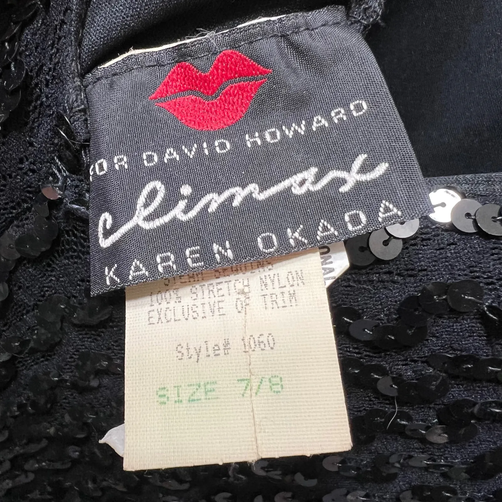 Vintage‎ Climax David Howard Black Sequin Dress 7/8 Long Sleeve Party Cocktail - Image 7