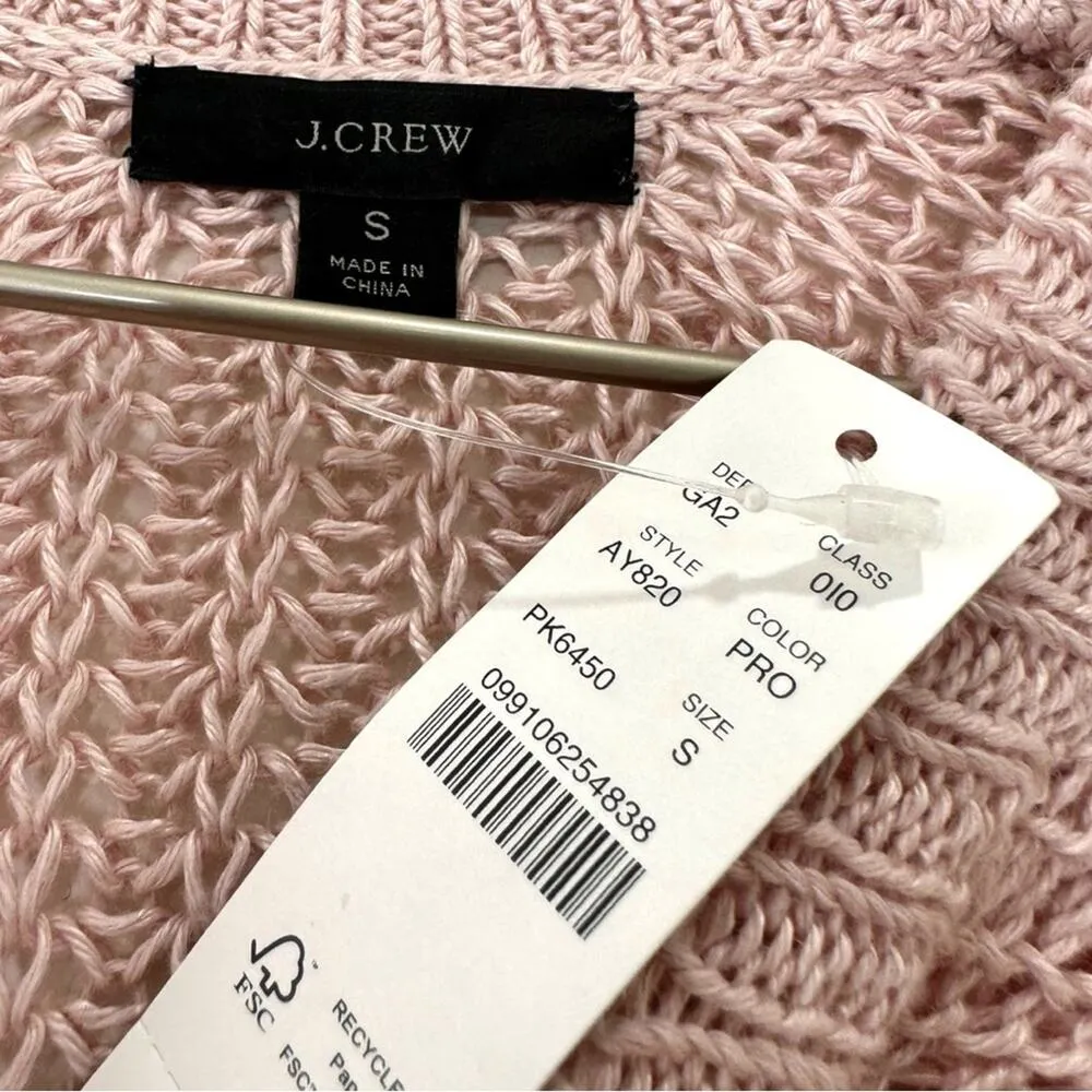 NWT J.Crew Relaxed-fit Linen Beach Pink Sweater Size Small - Image 4