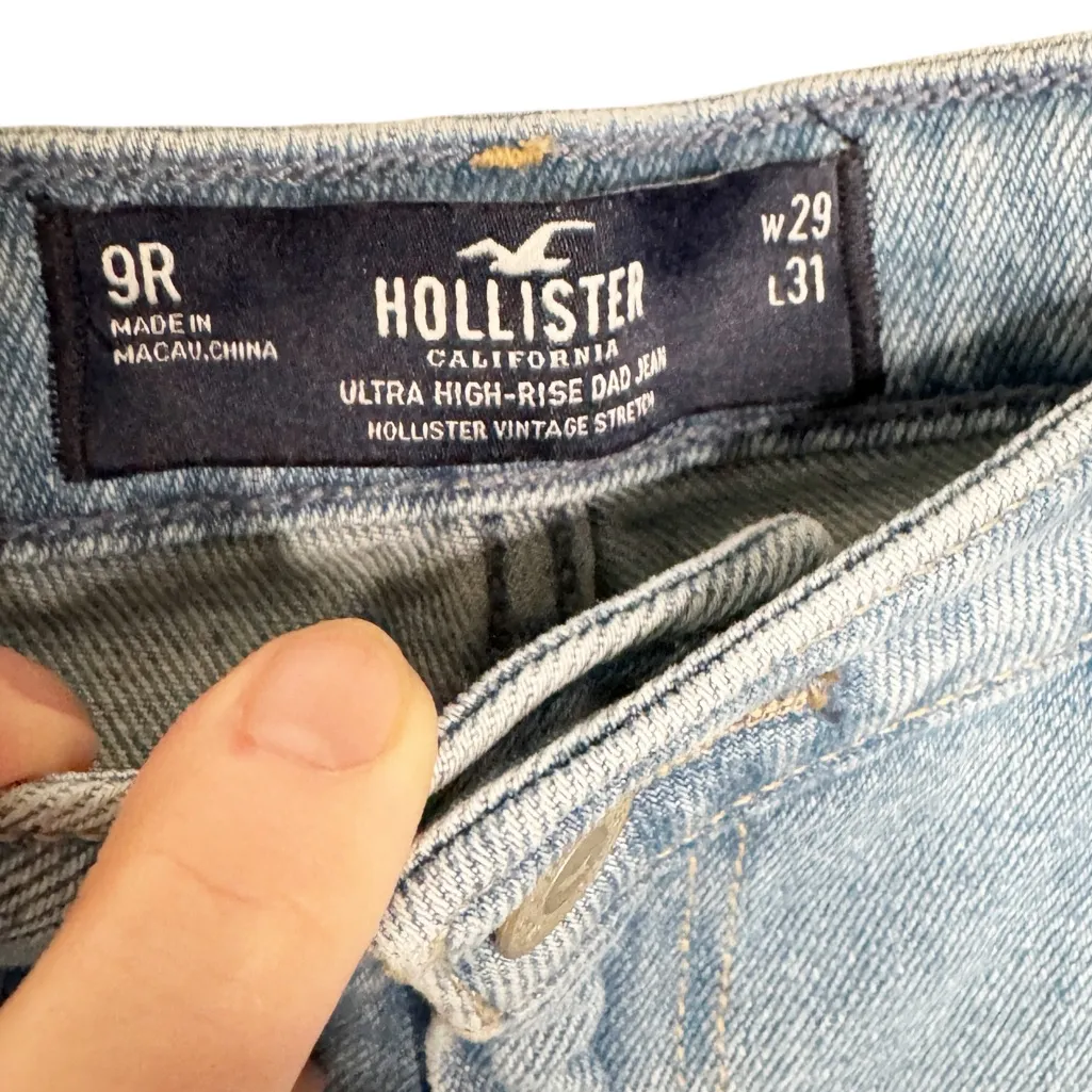 ABERCROMBIE AND FITCH HIGH RISE MOM JEANS WIDE LEG SZ 8 - Image 5