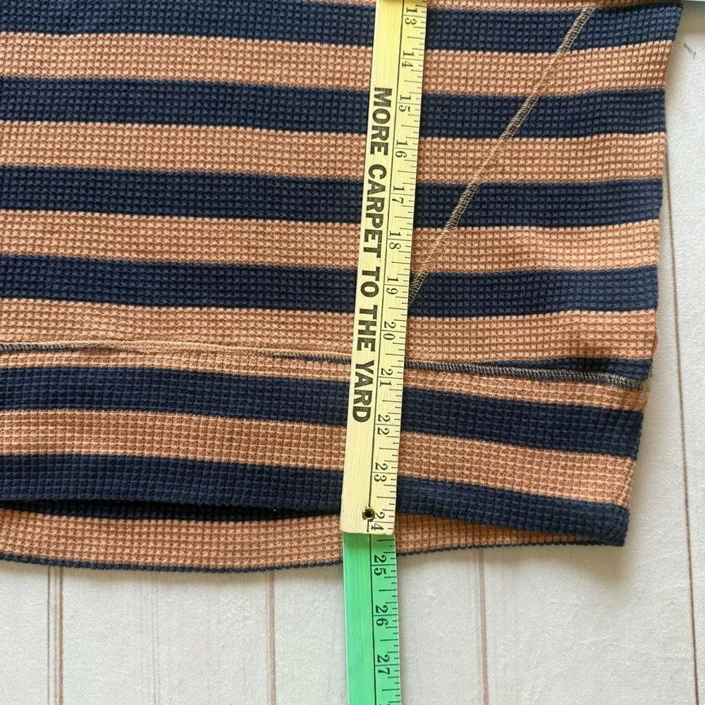 NWT OFFLINE By Aerie Wow! Waffle Oversized T-Shirt Striped V-Neck Tan Sweater S - Image 11