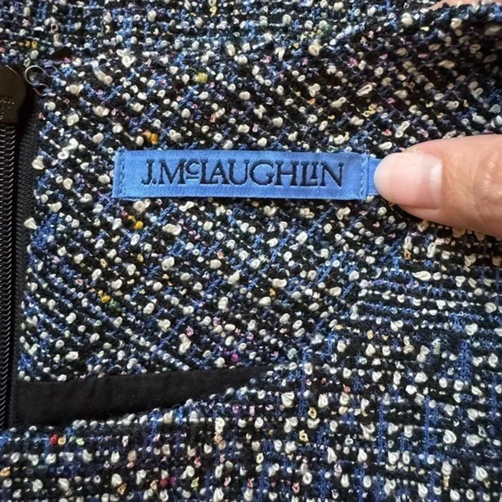 J. McLaughlin Carlisle Tweed Dress in Blue Size XL - Image 9