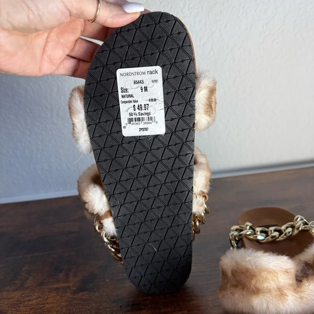 Zac Posen Brown Plush Fur Sandals - Image 3