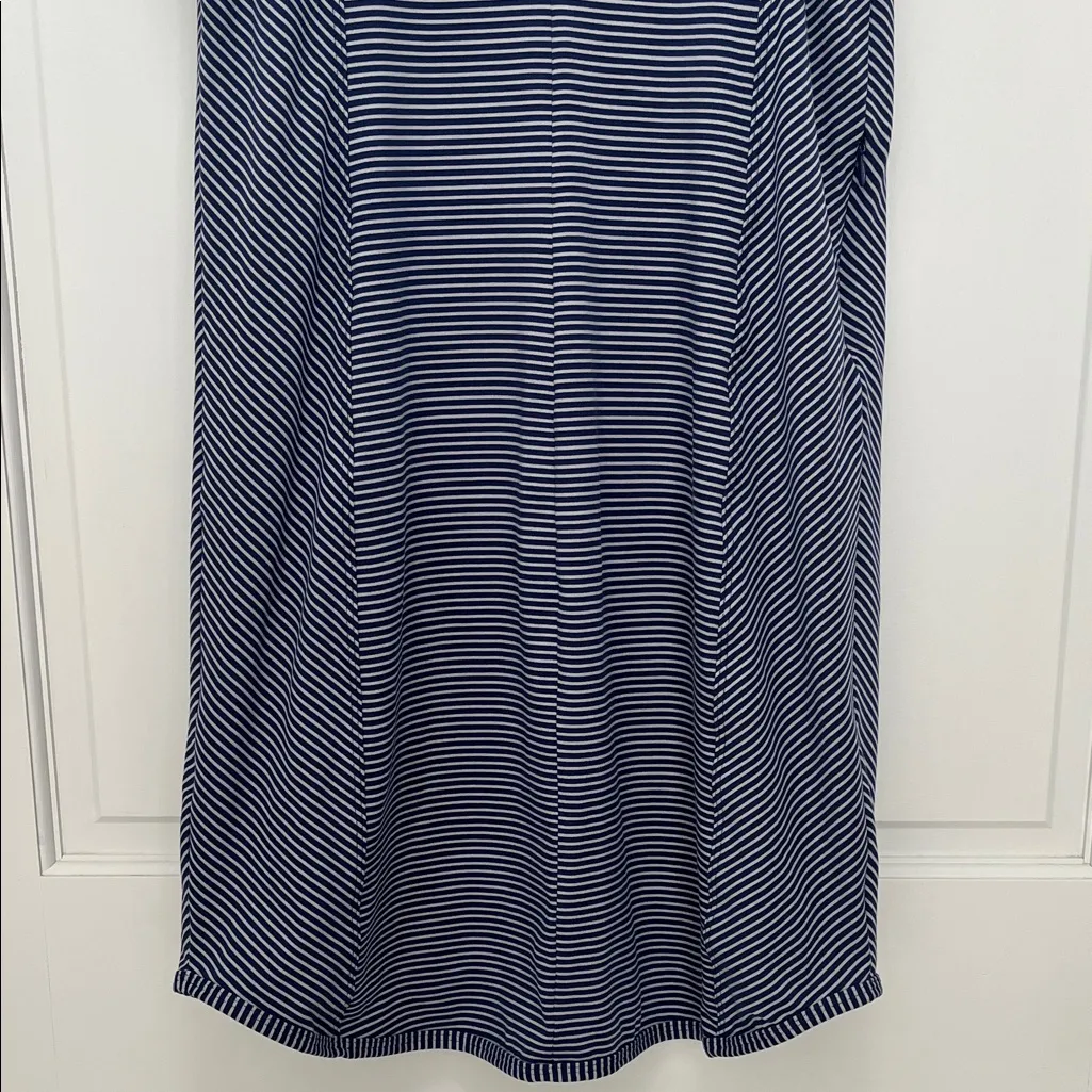 Title Nine Blue and Gray Striped Performance Mini Dress - Size Medium - Image 10