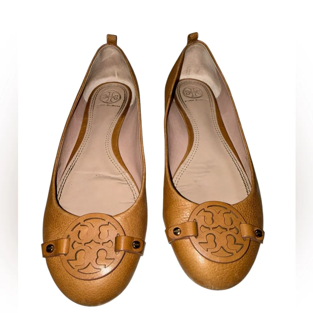 Tory Burch Mini Miller Ballet Flats – Tan Leather - Size 8M - Image 3