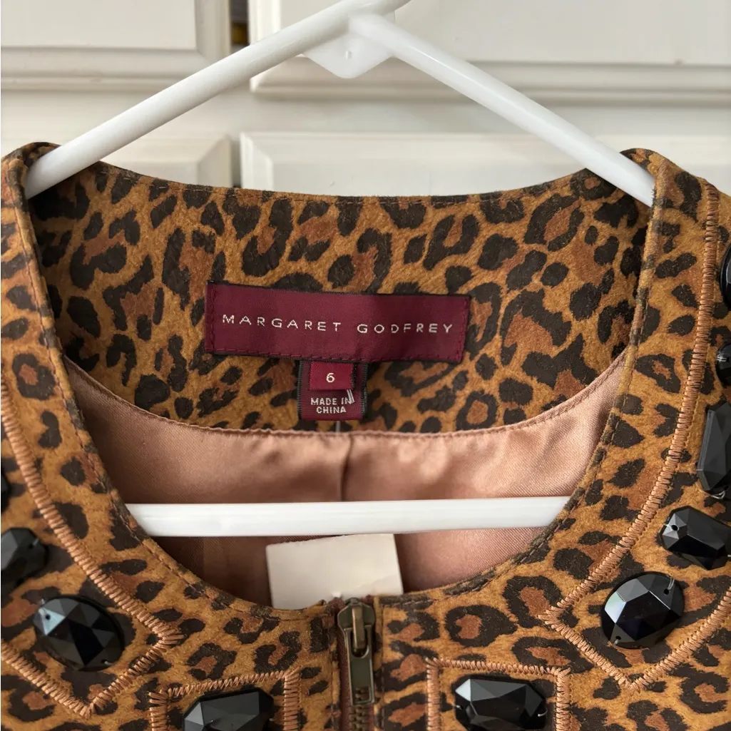 Leopard‎ jacket by Margaret Godfred. Size 6 - Image 4