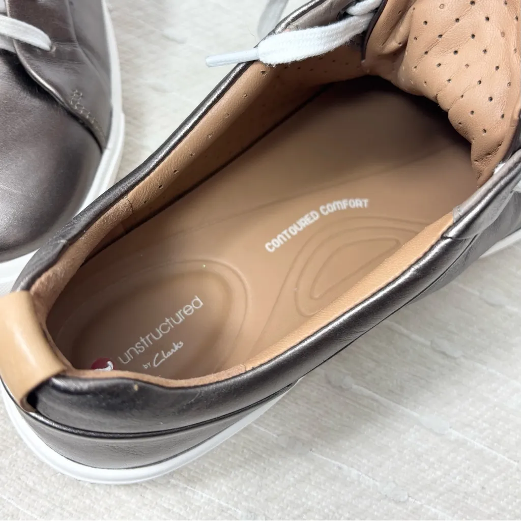 Clarks Un Maui Women’s Metallic Bronze Leather Trainers Shoes - Size 10M - Image 10