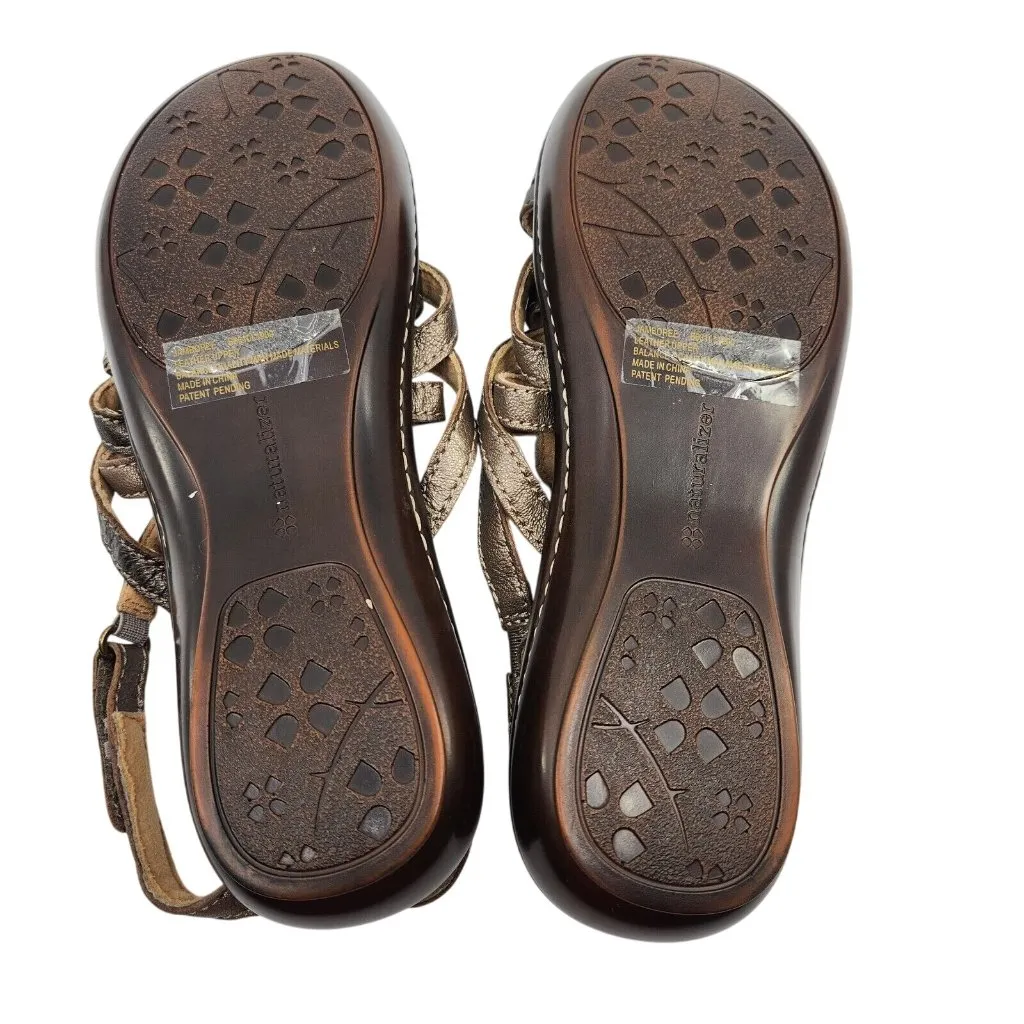 Naturalizer Jamboree N5 Comfort Womens Leather Sandals Gladiator Flats Size 10 - Image 4