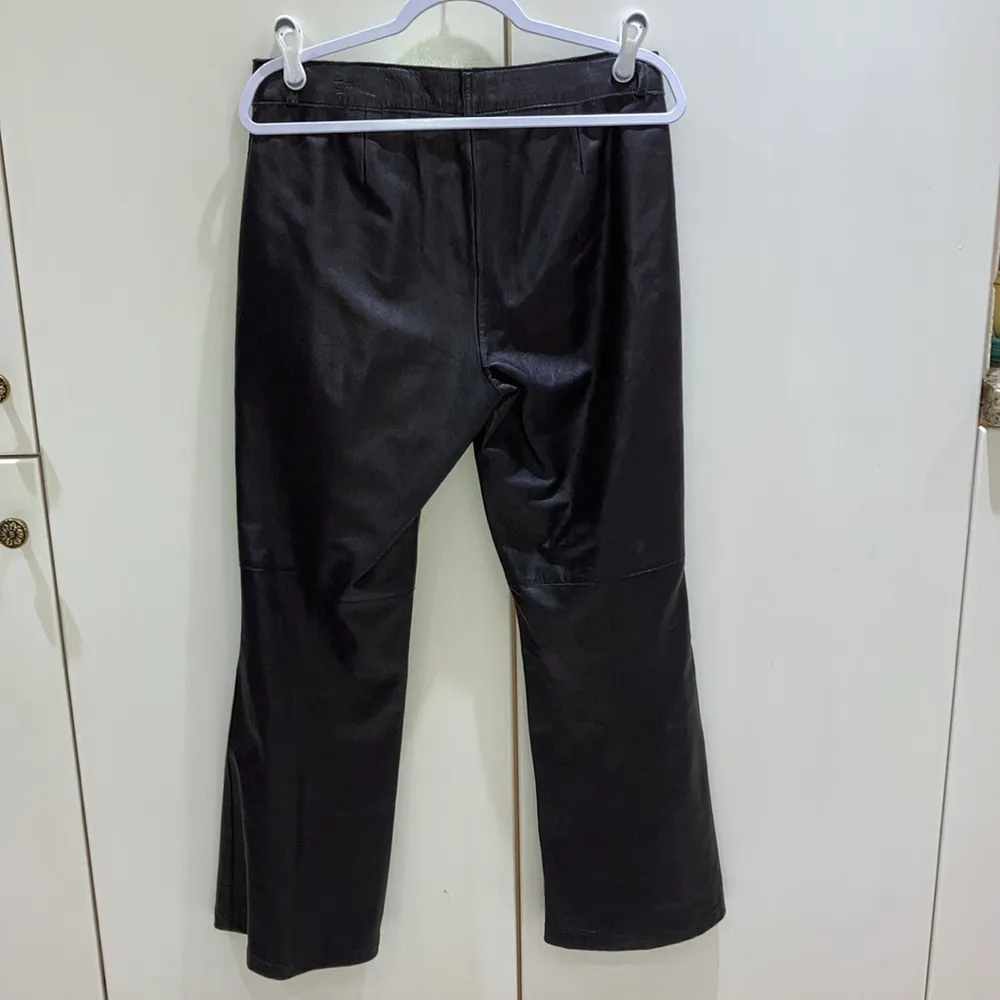 Vintage Hugo Buscati women’s size 12 black leather pants - Image 5