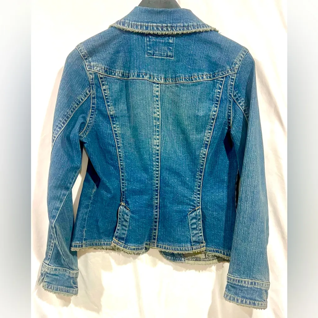 Live a Little Frayed Edge Denim Jacket - Image 4