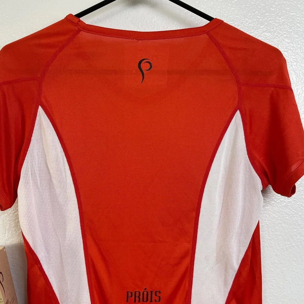 Prois Artemis Archery Shirt Small Womens Orange White Short Sleeve Pockets *Flaw - Image 12