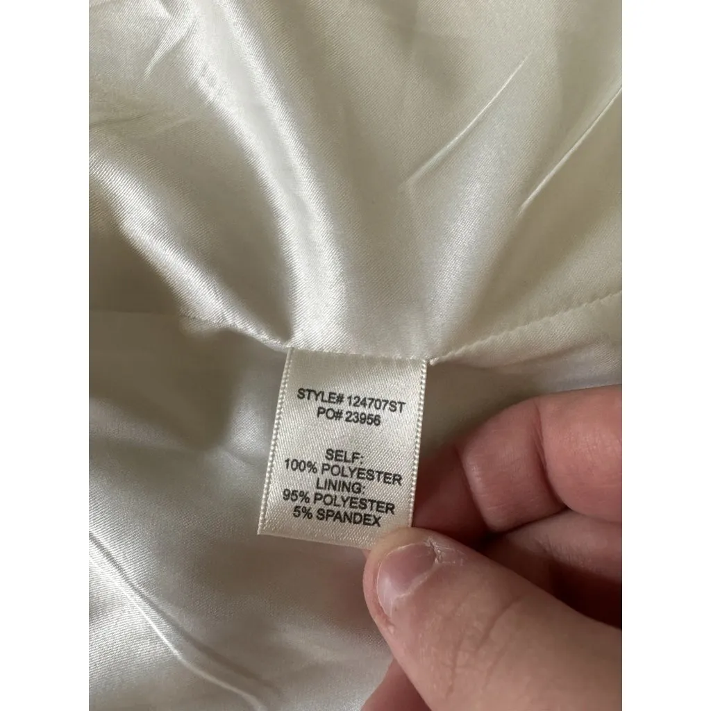 Skies Are Blue Blazer Off White Scalloped Size 2X Open Front Career Jacket NWT - Image 14