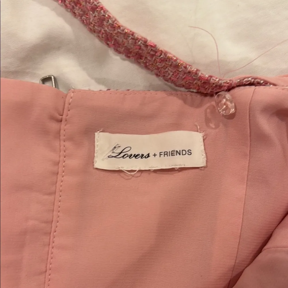 Pink Lovers and Friends Tawnie Tweed Mini Dress Size S - Image 2