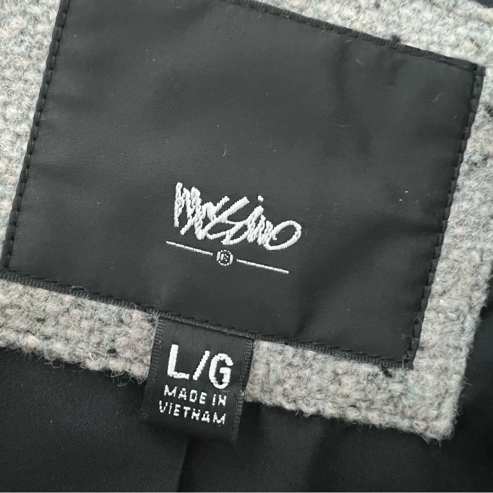 Mossimo Gray Moto Tweed Zip Up Jacket Wool Blend Size L Size L - Image 7