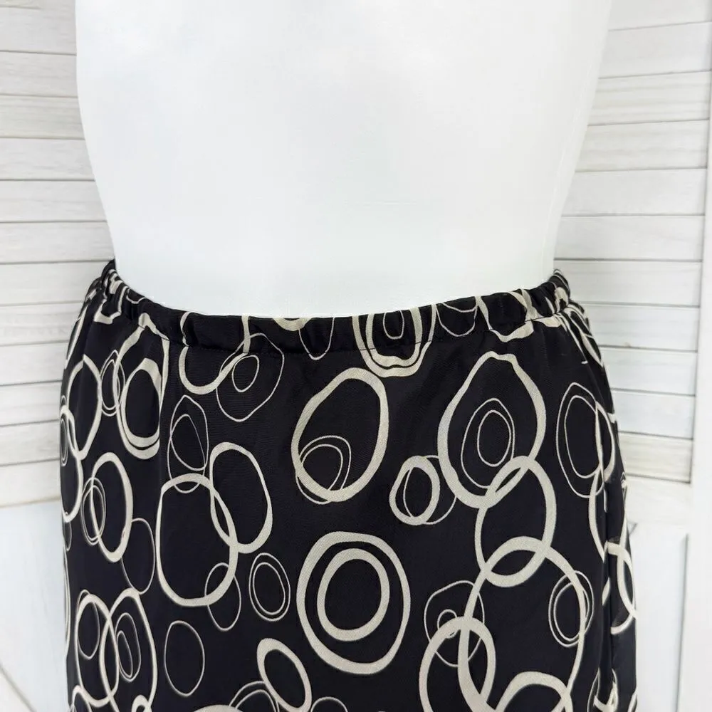 Karin Stevens Layered Chiffon Geometric Circle Print Midi‎ Skirt Black 16W - Image 5