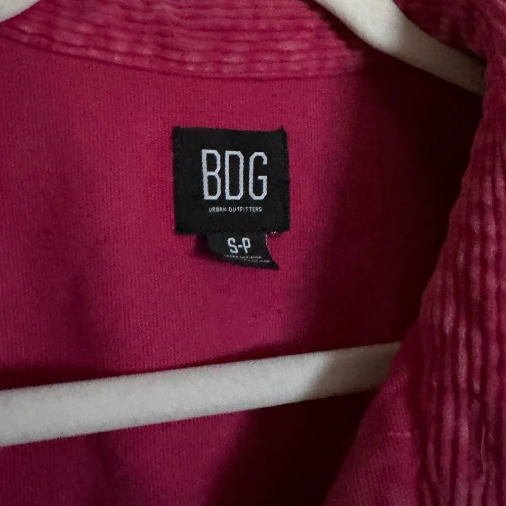 BDG Shacket Sz Small Oversized Corduroy Collar Jacket in Hot‎ Pink - Image 5