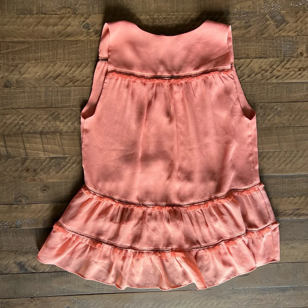 Alice + Olivia | Tie Neck Tiered Ruffle Tank - Image 4