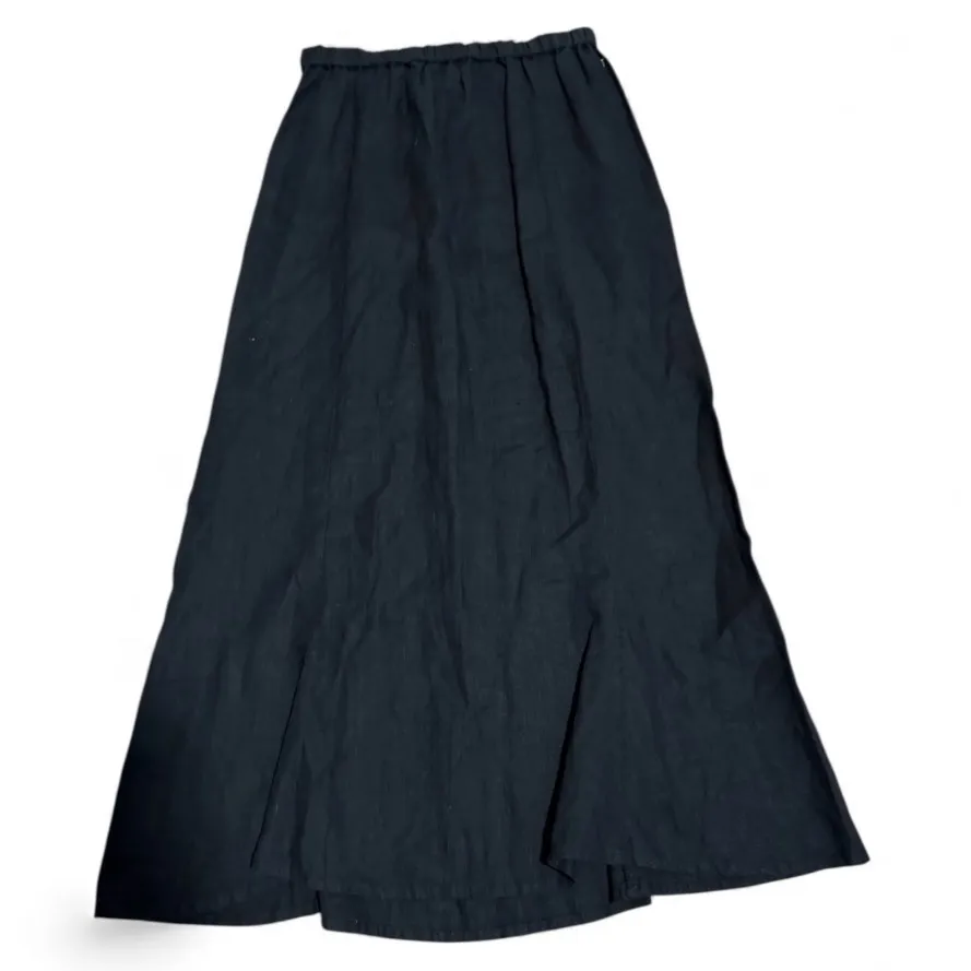 Flax Maxi Linen Skirt Black Size small - Image 2