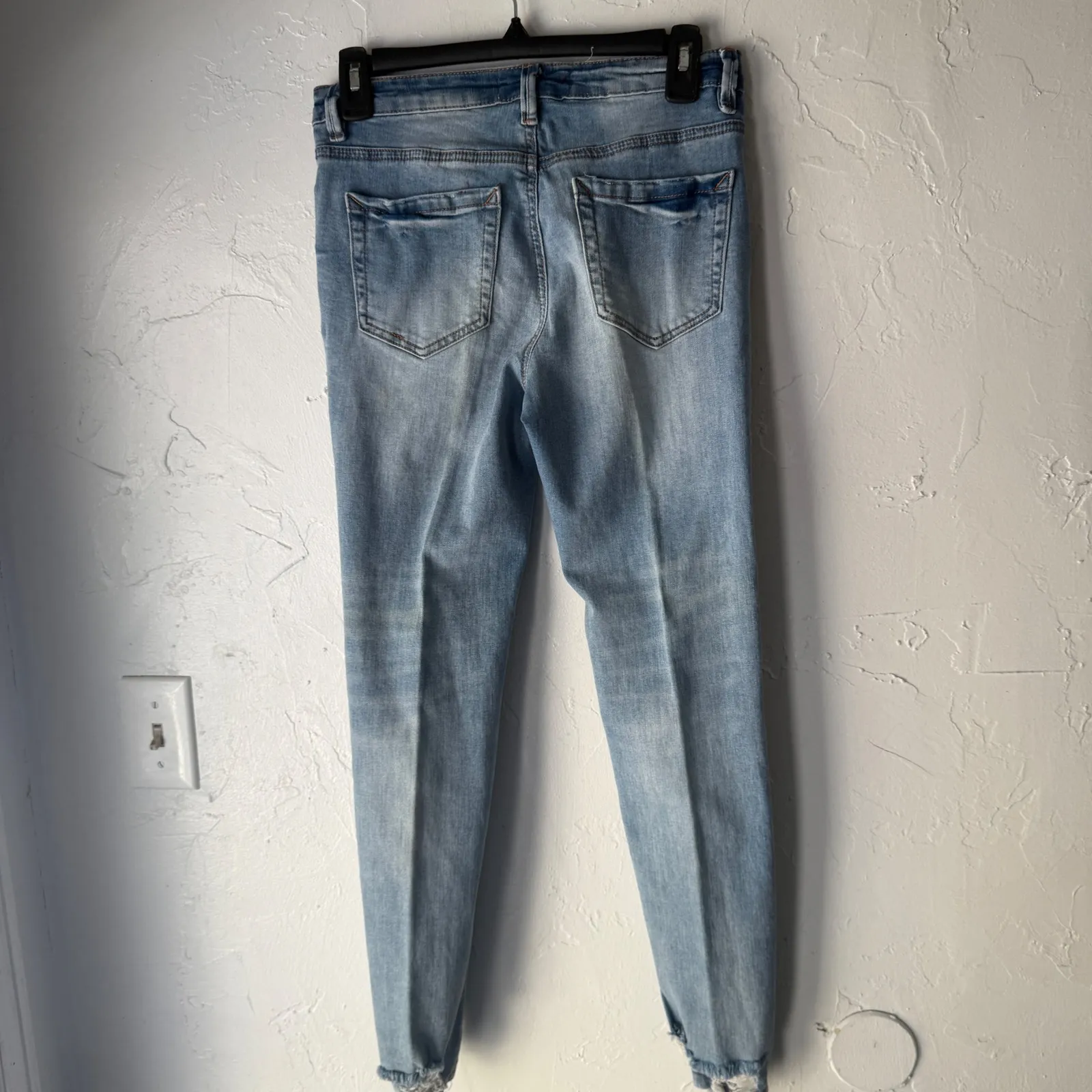 Angel Kiss 2010s Womens Jeans 5 Distressed Embellished Rhinestone Pearl Skinny - Image 5