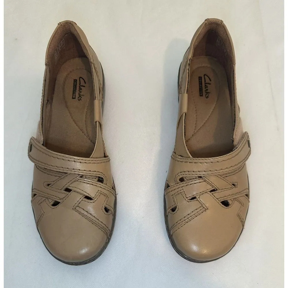 Clarks  ASHLAND SPIN Q IVORY LOAFERS SLIP ONS COMFORT DRESS SHOES SZ 7 - Image 2