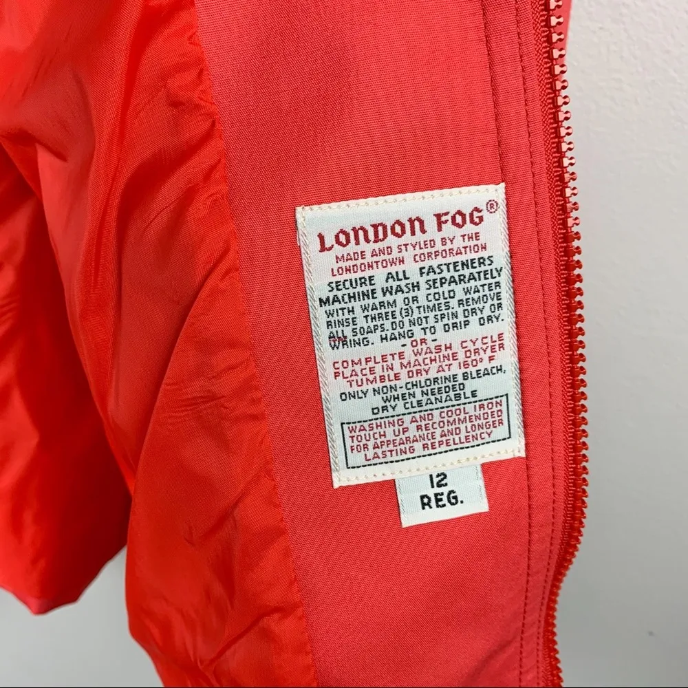 Vintage London Fog Coral Red Zip Up Jacket - Image 7