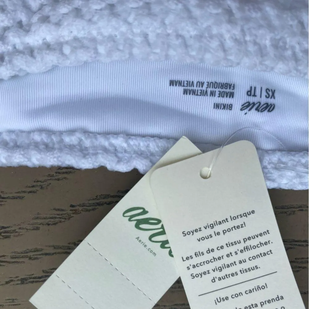 NWT aerie extra small andie x demi Moore white eyelet crochet bikini bottom - Image 5
