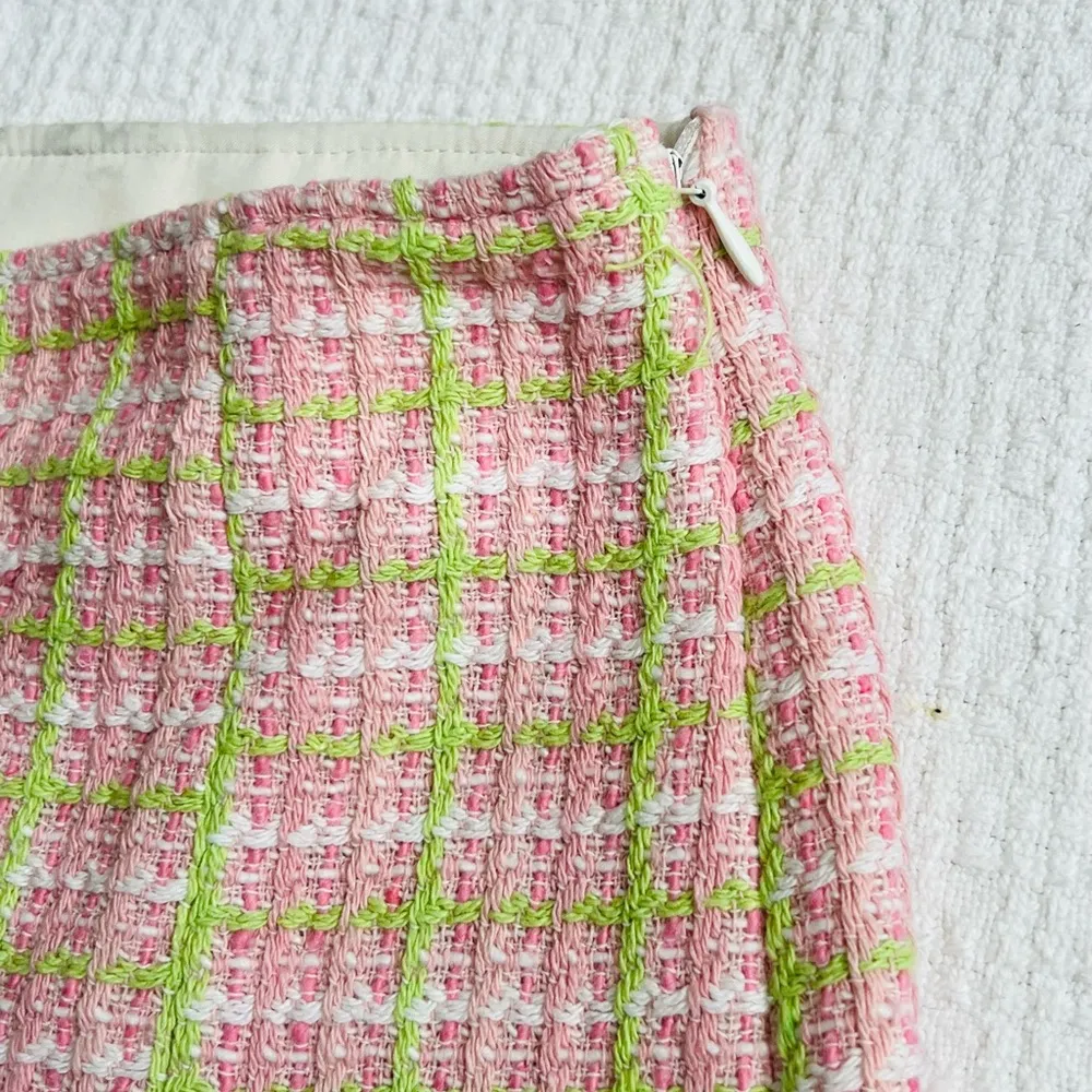 ZARA Textured Tweed Shorts Skort High Waist 3590 728 620 Medium M Pink NEW - Image 5