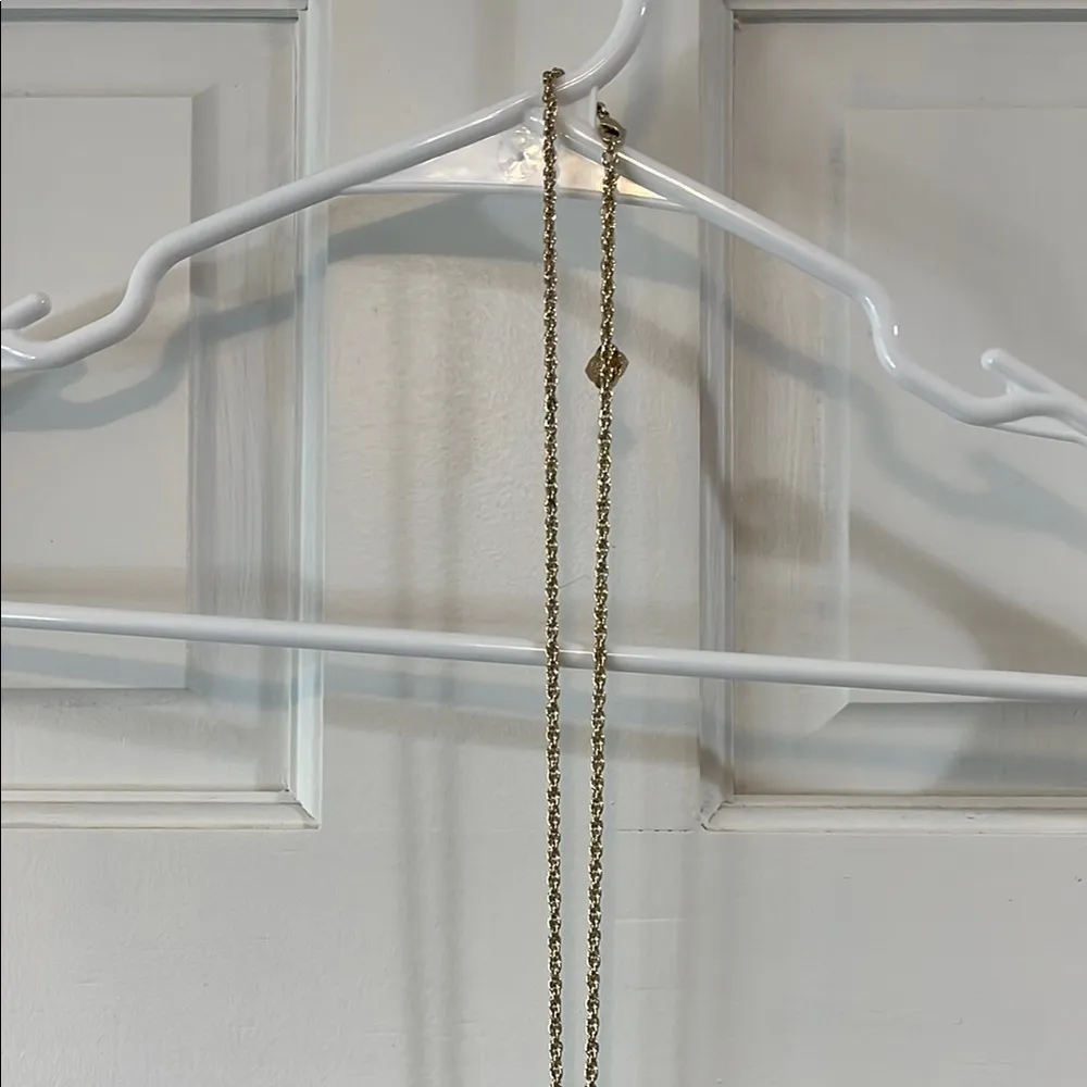 KENDRA SCOTT Rayne Black Glass Pendant 32" Gold Chain Necklace - Image 9