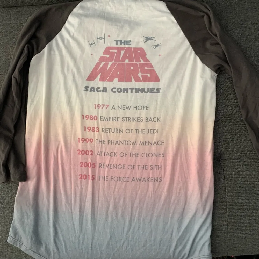 Star Wars Her Universe Raglan Top S Saga Continues Force Awakens Rey Jedi - Image 7