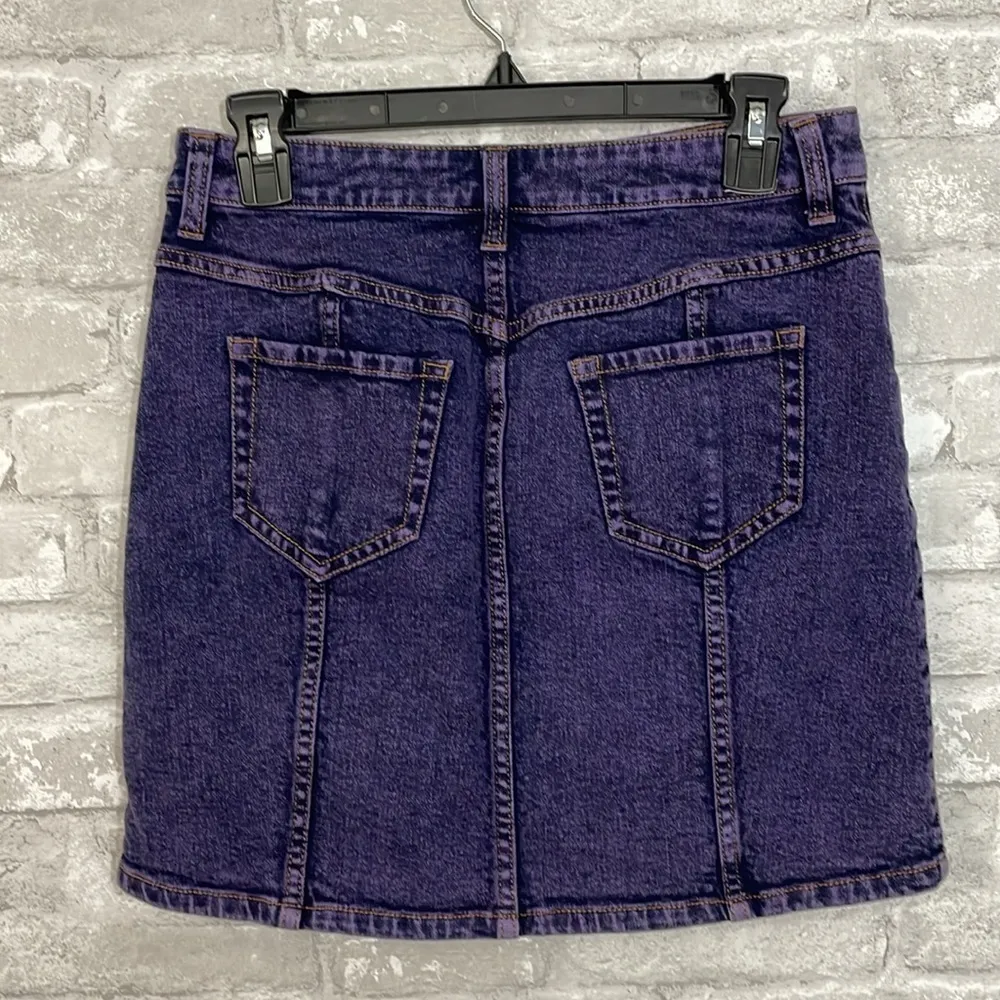 Hot Topic Purple Washed Button Down  Skirt - Image 2