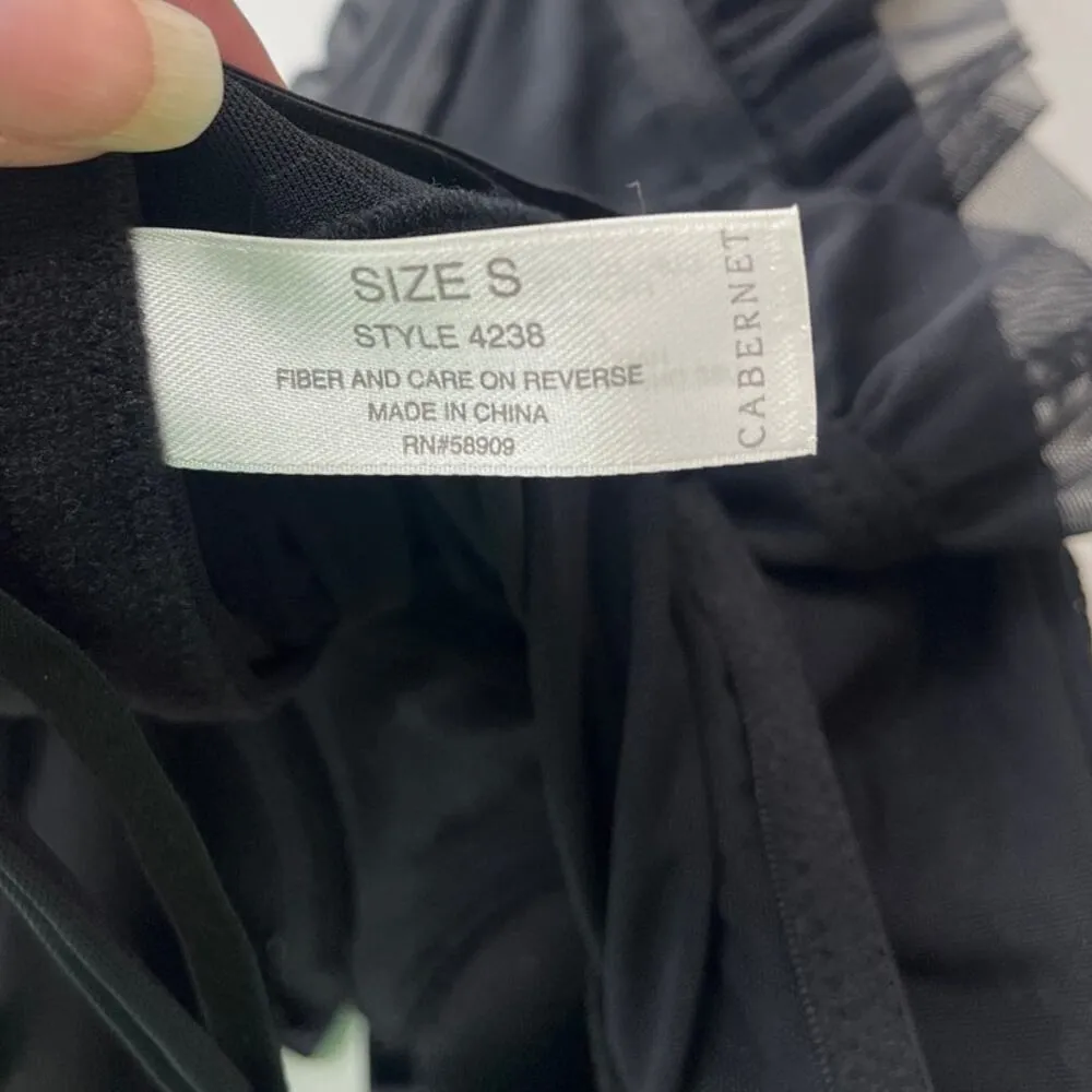 Cabernet Lace Corset Bustier Womens Top Sz S Y2K Coquette Fairy Lolita Goth Mesh Black - Image 8