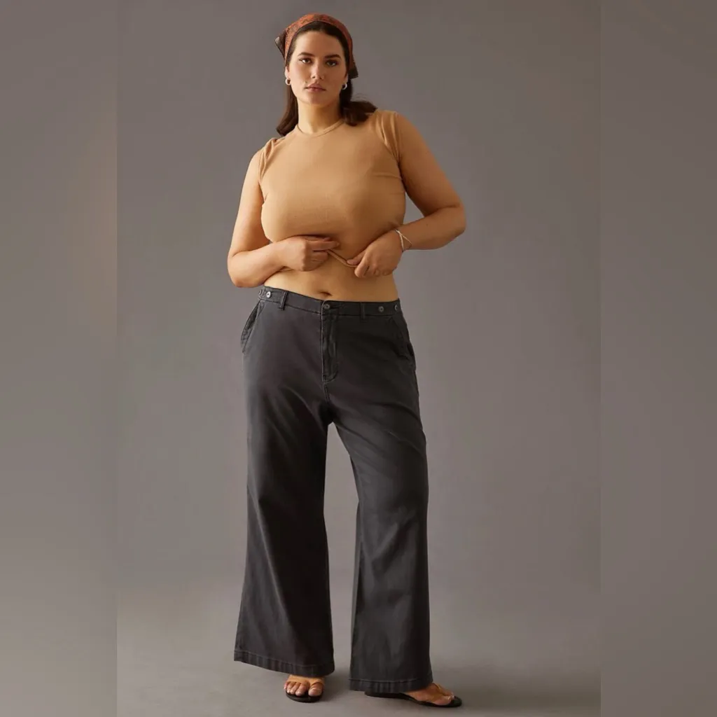 Anthropologie Pilcro Slouchy Chino Wide Leg Pants in Sundrenched Black 25 - Image 5