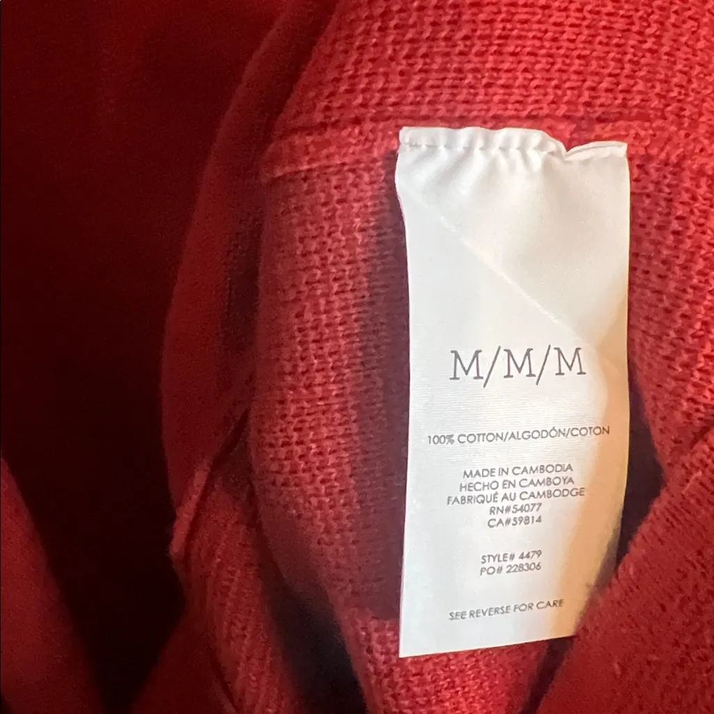 Cabi Coronation Red Knit Blazer Jacket Med Cotton Button M-L Boutique - Image 8