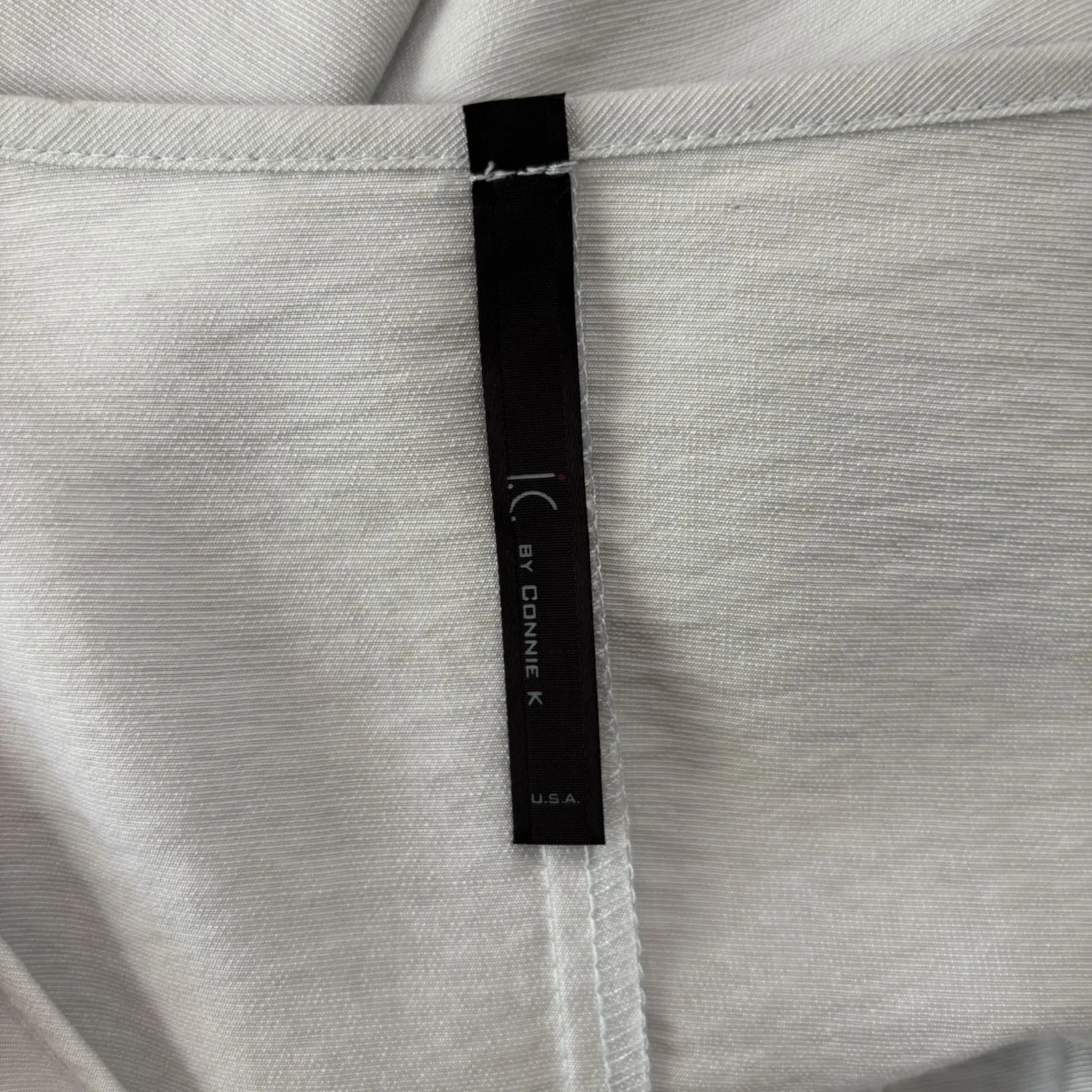 IC by Connie K Top Womens Large Button Up High Low Lagenlook Artsy 3/4 Sleeve‎ L Blue - Image 7