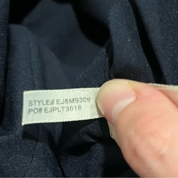 Eliza J. Navy Blue One Shoulder Illusion Ruffle Mermaid Gown Size 6 - Image 12