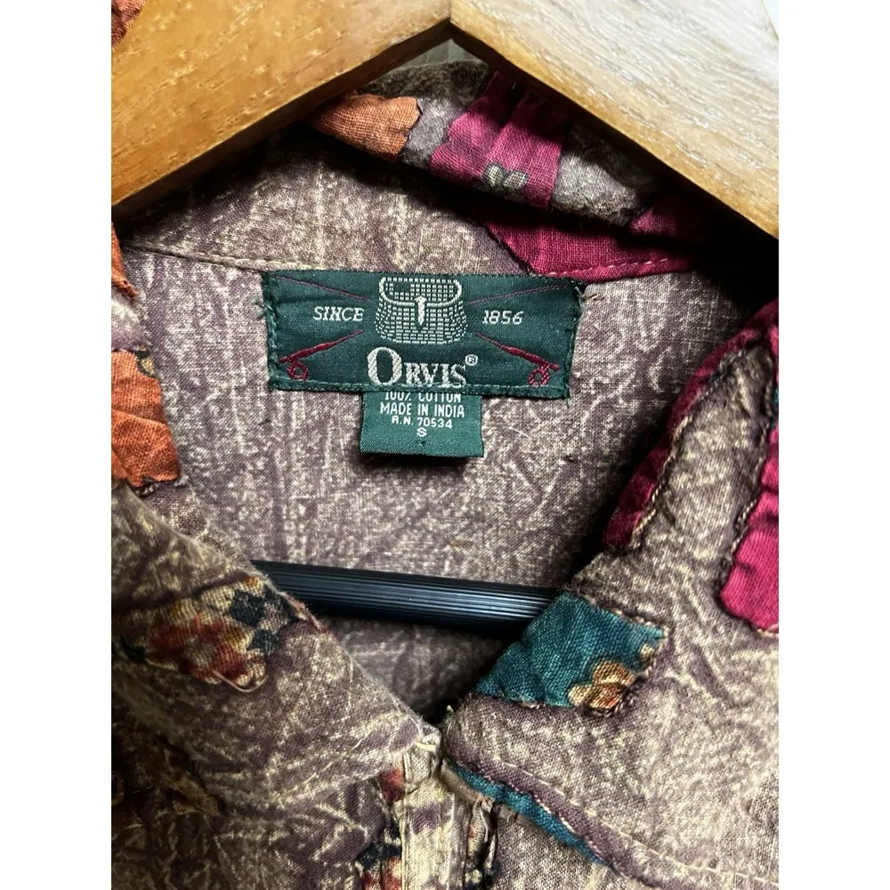 026-004 Vintage Orvis Jacket Womens S Brown Elephant Applique Art To Wear Toggle - Image 4