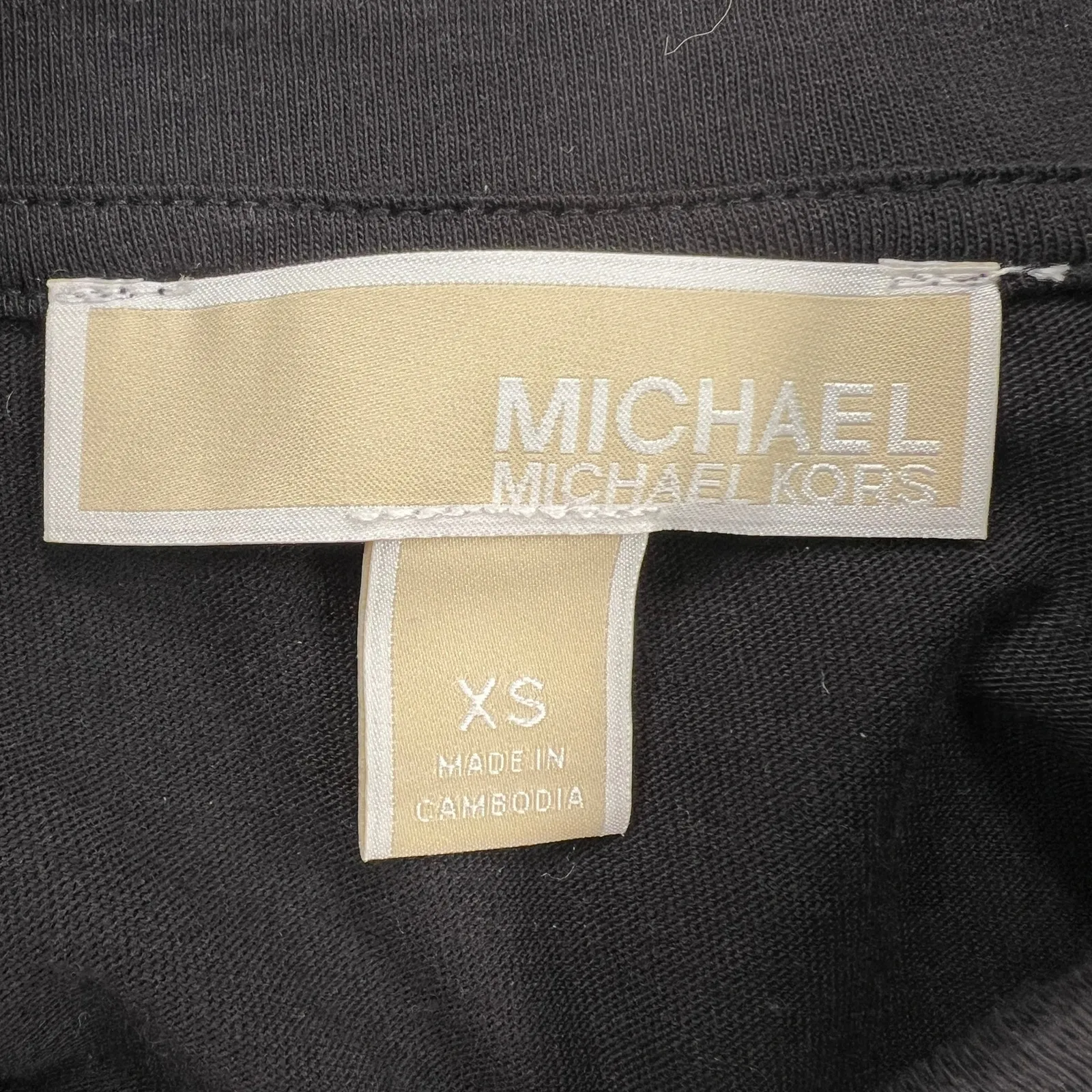 Michael Kors Faux Leather Puff Short Sleeved Black T-Shirt Size XS - Image 7