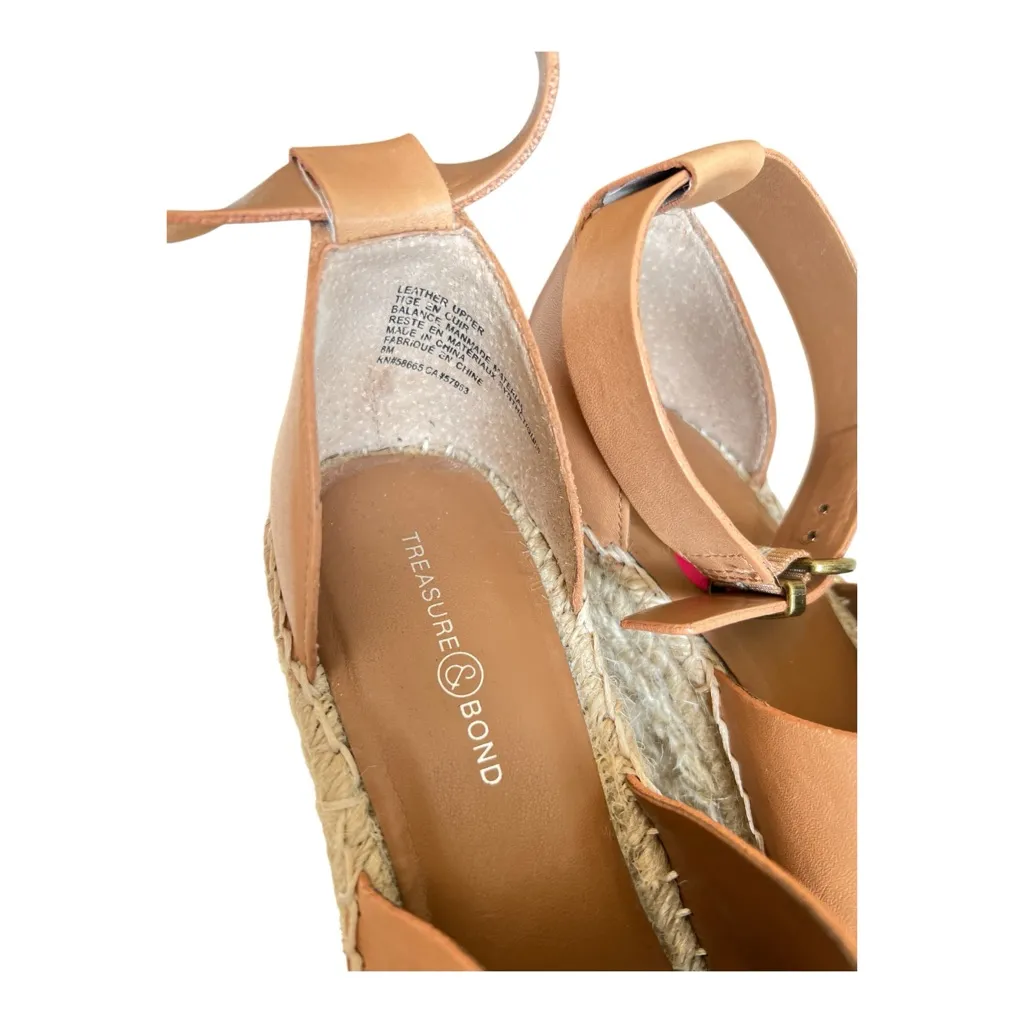 Treasure & Bond Tige En Cuir Tan Leather Espadrille Sandals Size 8M - Image 6