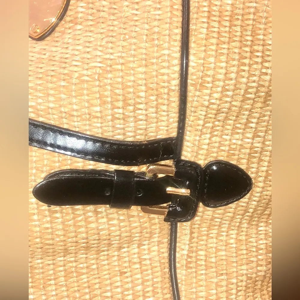 RALPH LAUREN Top Zipper Closure Black Handle Wicker Shoulder Bag with Storage - Image 16