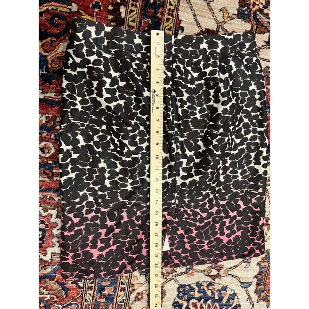 J.Crew Women’s  Linen Cheetah Print Pencil Mini Workwear Business Skirt Size 4 - Image 7