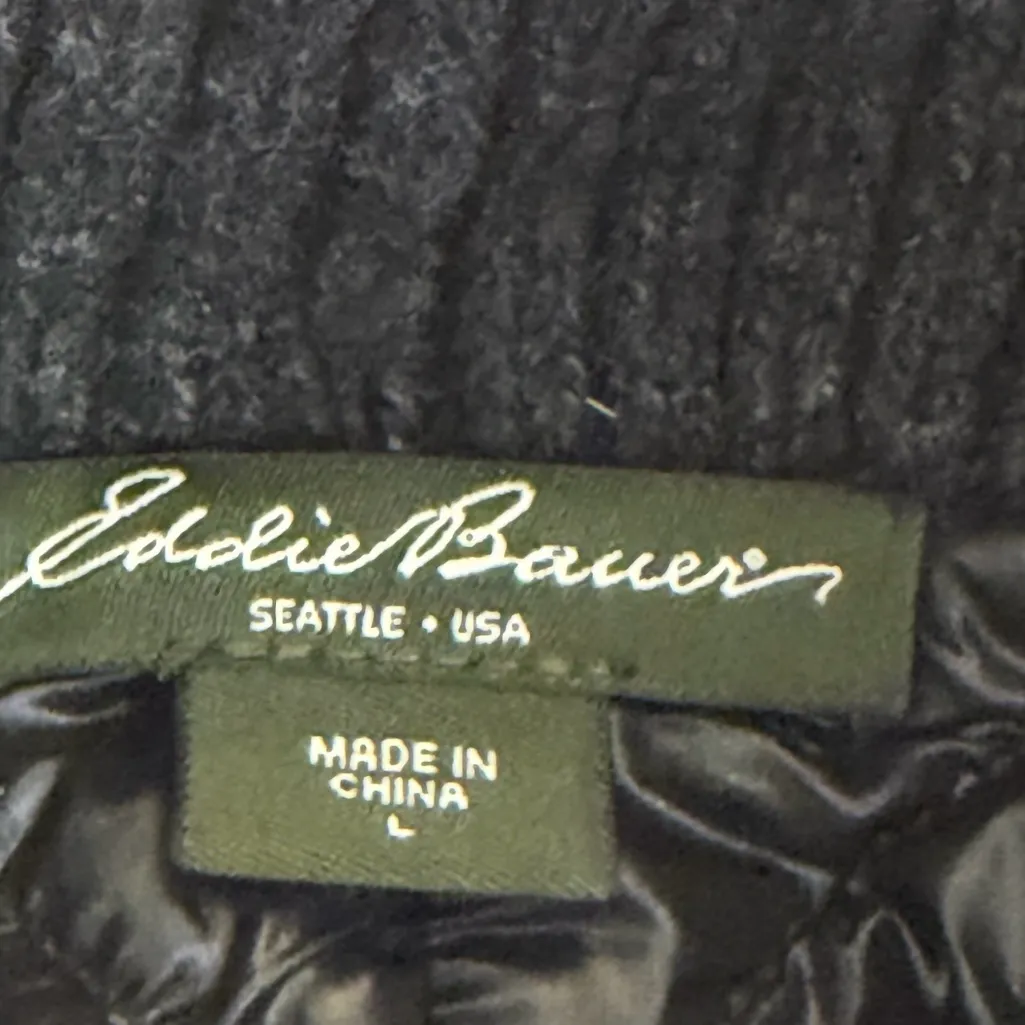 Eddie Bauer Women’s Wool Cable Knit Insulated Quiet Luxury Puffer Vest Sz L - Image 8